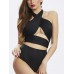 Sexy Halter Backless Criss Cross Vintage High-Waisted Two-Piece Bandage Retro Monokini Swimwear Sexy Halter Backless Criss Cross Vintage High-Waisted Two-Piece Bandage Retro Monokini Swimwear