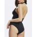 Sexy Halter Backless Criss Cross Vintage High-Waisted Two-Piece Bandage Retro Monokini Swimwear Sexy Halter Backless Criss Cross Vintage High-Waisted Two-Piece Bandage Retro Monokini Swimwear