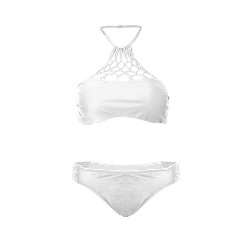 Plus Size High knitted Neck Halter Mesh Hollow Vintage Bikini Swimsuit Beachwear Plus Size High knitted Neck Halter Mesh Hollow Vintage Bikini Swimsuit Beachwear