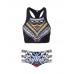 Neck Printed Geometry Retro Tankini Set Top Bathing Suit Swimwear Neck Printed Geometry Retro Tankini Set Top Bathing Suit Swimwear