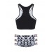 Neck Printed Geometry Retro Tankini Set Top Bathing Suit Swimwear Neck Printed Geometry Retro Tankini Set Top Bathing Suit Swimwear