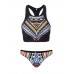 Neck Printed Geometry Retro Tankini Set Top Bathing Suit Swimwear Neck Printed Geometry Retro Tankini Set Top Bathing Suit Swimwear