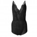 Sexy Deep V Bust Lace-trimmed Satin Nightwear One-Piece Bodysuit Teddy Babydoll Sleepwear Sexy Deep V Bust Lace-trimmed Satin Nightwear One-Piece Bodysuit Teddy Babydoll Sleepwear