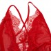 Sexy Deep V Bust Lace-trimmed Satin Nightwear One-Piece Bodysuit Teddy Babydoll Sleepwear Sexy Deep V Bust Lace-trimmed Satin Nightwear One-Piece Bodysuit Teddy Babydoll Sleepwear