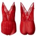 Sexy Deep V Bust Lace-trimmed Satin Nightwear One-Piece Bodysuit Teddy Babydoll Sleepwear Sexy Deep V Bust Lace-trimmed Satin Nightwear One-Piece Bodysuit Teddy Babydoll Sleepwear