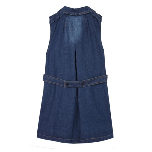 Casual Women Double-Breasted Denim Sleeveless Long Vest Waistcoat Casual Women Double-Breasted Denim Sleeveless Long Vest Waistcoat
