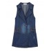 Casual Women Double-Breasted Denim Sleeveless Long Vest Waistcoat Casual Women Double-Breasted Denim Sleeveless Long Vest Waistcoat