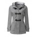 Casual Women Long Sleeve Solid Color Hooded Horn Buttons Coat Casual Women Long Sleeve Solid Color Hooded Horn Buttons Coat