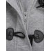 Casual Women Long Sleeve Solid Color Hooded Horn Buttons Coat Casual Women Long Sleeve Solid Color Hooded Horn Buttons Coat
