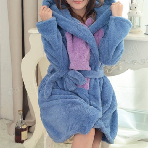 Women Men Comfy Hooded Bathrobe Thicken Coral Velvet Lovely Animals Robes Women Men Comfy Hooded Bathrobe Thicken Coral Velvet Lovely Animals Robes