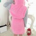 Women Men Comfy Hooded Bathrobe Thicken Coral Velvet Lovely Animals Robes Women Men Comfy Hooded Bathrobe Thicken Coral Velvet Lovely Animals Robes