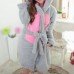 Women Men Comfy Hooded Bathrobe Thicken Coral Velvet Lovely Animals Robes Women Men Comfy Hooded Bathrobe Thicken Coral Velvet Lovely Animals Robes
