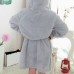 Women Men Comfy Hooded Bathrobe Thicken Coral Velvet Lovely Animals Robes Women Men Comfy Hooded Bathrobe Thicken Coral Velvet Lovely Animals Robes