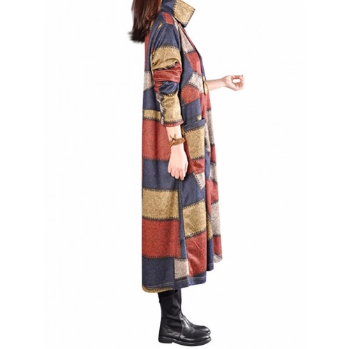 L-5XL Casual Women Loose Turtleneck Color Block Dress L-5XL Casual Women Loose Turtleneck Color Block Dress