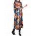 L-5XL Casual Women Loose Turtleneck Color Block Dress L-5XL Casual Women Loose Turtleneck Color Block Dress