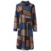 L-5XL Casual Women Loose Turtleneck Color Block Dress L-5XL Casual Women Loose Turtleneck Color Block Dress