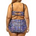 Plus Size Sexy Printing Front Strings Criss-cross Underwire Hollow Out Bikini Swimwear Plus Size Sexy Printing Front Strings Criss-cross Underwire Hollow Out Bikini Swimwear