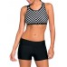 Women Striped Board Shorts Sports Racerback Tankini Beachwear Swimsuit Women Striped Board Shorts Sports Racerback Tankini Beachwear Swimsuit