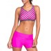 Women Striped Board Shorts Sports Racerback Tankini Beachwear Swimsuit Women Striped Board Shorts Sports Racerback Tankini Beachwear Swimsuit