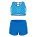 Women Striped Board Shorts Sports Racerback Tankini Beachwear Swimsuit Women Striped Board Shorts Sports Racerback Tankini Beachwear Swimsuit