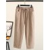 Casual Women Cotton Linen Elastic Waist Striped Trousers Pants Casual Women Cotton Linen Elastic Waist Striped Trousers Pants