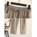 Casual Women Cotton Linen Elastic Waist Striped Trousers Pants Casual Women Cotton Linen Elastic Waist Striped Trousers Pants