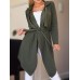 Autumn Casual Women Solid Color Irregular Hem Lapel Jacket Autumn Casual Women Solid Color Irregular Hem Lapel Jacket