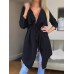 Autumn Casual Women Solid Color Irregular Hem Lapel Jacket Autumn Casual Women Solid Color Irregular Hem Lapel Jacket