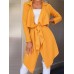 Autumn Casual Women Solid Color Irregular Hem Lapel Jacket Autumn Casual Women Solid Color Irregular Hem Lapel Jacket