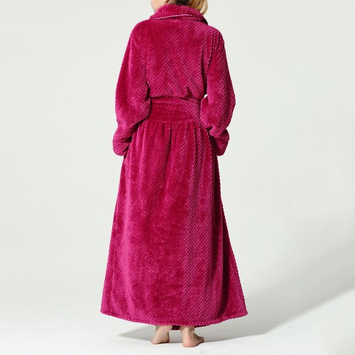 Plus Size Long Sleeve Bathrobe Flannel Thicken Nightgown Sleepwear Plus Size Long Sleeve Bathrobe Flannel Thicken Nightgown Sleepwear