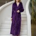 Plus Size Long Sleeve Bathrobe Flannel Thicken Nightgown Sleepwear Plus Size Long Sleeve Bathrobe Flannel Thicken Nightgown Sleepwear