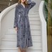 Plus Size Long Sleeve Bathrobe Flannel Thicken Nightgown Sleepwear Plus Size Long Sleeve Bathrobe Flannel Thicken Nightgown Sleepwear