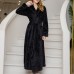 Plus Size Long Sleeve Bathrobe Flannel Thicken Nightgown Sleepwear Plus Size Long Sleeve Bathrobe Flannel Thicken Nightgown Sleepwear
