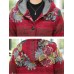 Vintage Women Floral Print Patchwork Button Long Sleeve Hooded Coats Vintage Women Floral Print Patchwork Button Long Sleeve Hooded Coats