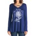 Casual Women Christmas Letter Print Front Cross Crew Neck Long Sleeve T-Shirts Casual Women Christmas Letter Print Front Cross Crew Neck Long Sleeve T-Shirts