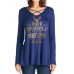 Casual Women Christmas Letter Print Front Cross Crew Neck Long Sleeve T-Shirts Casual Women Christmas Letter Print Front Cross Crew Neck Long Sleeve T-Shirts