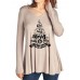 Casual Women Christmas Letter Print Front Cross Crew Neck Long Sleeve T-Shirts Casual Women Christmas Letter Print Front Cross Crew Neck Long Sleeve T-Shirts