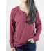 Autumn Winter Long Sleeve Patchwork Buttons Loose Casual T-shirts Autumn Winter Long Sleeve Patchwork Buttons Loose Casual T-shirts