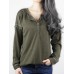 Autumn Winter Long Sleeve Patchwork Buttons Loose Casual T-shirts Autumn Winter Long Sleeve Patchwork Buttons Loose Casual T-shirts