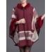 Autumn Winter Thick Shawl Print Cloak 3/4 Sleeve Elegant Coats Autumn Winter Thick Shawl Print Cloak 3/4 Sleeve Elegant Coats