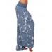 Casual Women Wide Leg Floral Print Trouser Pants Casual Women Wide Leg Floral Print Trouser Pants
