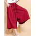 Women Wide Leg Solid Color Cotton Linen Elastic Waist Pants Women Wide Leg Solid Color Cotton Linen Elastic Waist Pants