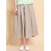 Women Wide Leg Solid Color Cotton Linen Elastic Waist Pants Women Wide Leg Solid Color Cotton Linen Elastic Waist Pants