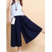 Women Wide Leg Solid Color Cotton Linen Elastic Waist Pants Women Wide Leg Solid Color Cotton Linen Elastic Waist Pants