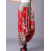 Retro Women Folk Style Print Elastic Waist Pants Retro Women Folk Style Print Elastic Waist Pants