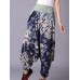 Retro Women Folk Style Print Elastic Waist Pants Retro Women Folk Style Print Elastic Waist Pants