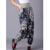 Retro Women Folk Style Print Elastic Waist Pants Retro Women Folk Style Print Elastic Waist Pants