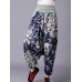 Retro Women Folk Style Print Elastic Waist Pants Retro Women Folk Style Print Elastic Waist Pants
