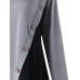 Women Casual Button O-neck Patchwork Long Sleeve T-shirts Women Casual Button O-neck Patchwork Long Sleeve T-shirts